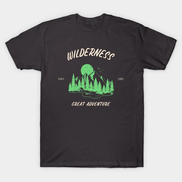 Wilderness Adventure Hiking Camping Outdoors T-Shirt by Tip Top Tee's